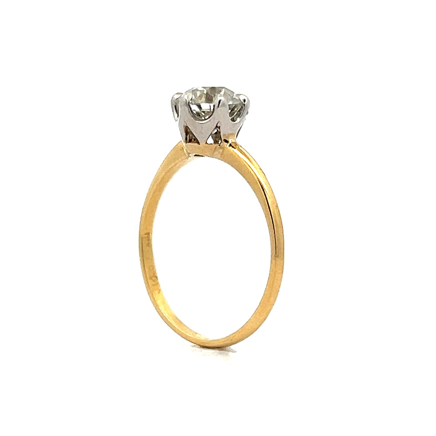 1.27 Antique Deco Solitaire Engagement Ring in Yellow Gold