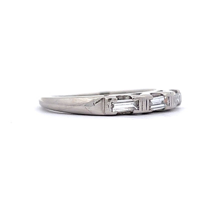 .33 Three Stone Baguette Wedding Band in Platinum