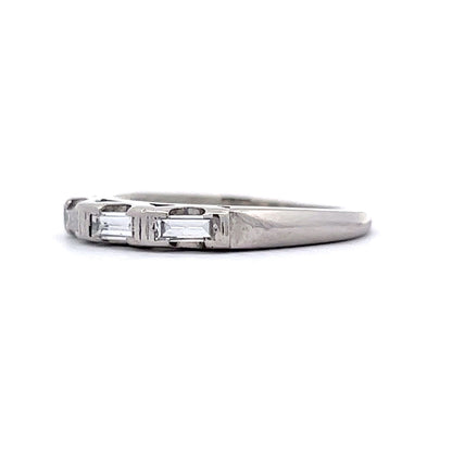 .33 Three Stone Baguette Wedding Band in Platinum