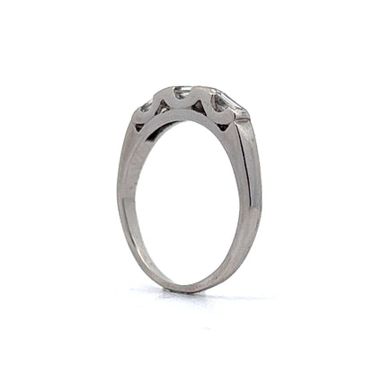 .33 Three Stone Baguette Wedding Band in Platinum