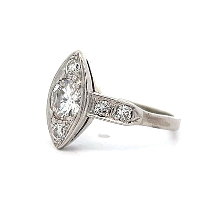 .76 Vintage Mid-Century Engagement Ring Platinum