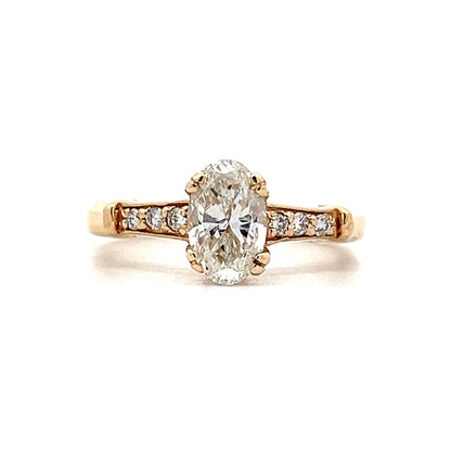1.18 Oval Diamond Engagement Ring in Yellow Gold