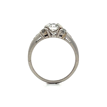 1.26 Vintage Old European Diamond Engagement Ring in Platinum