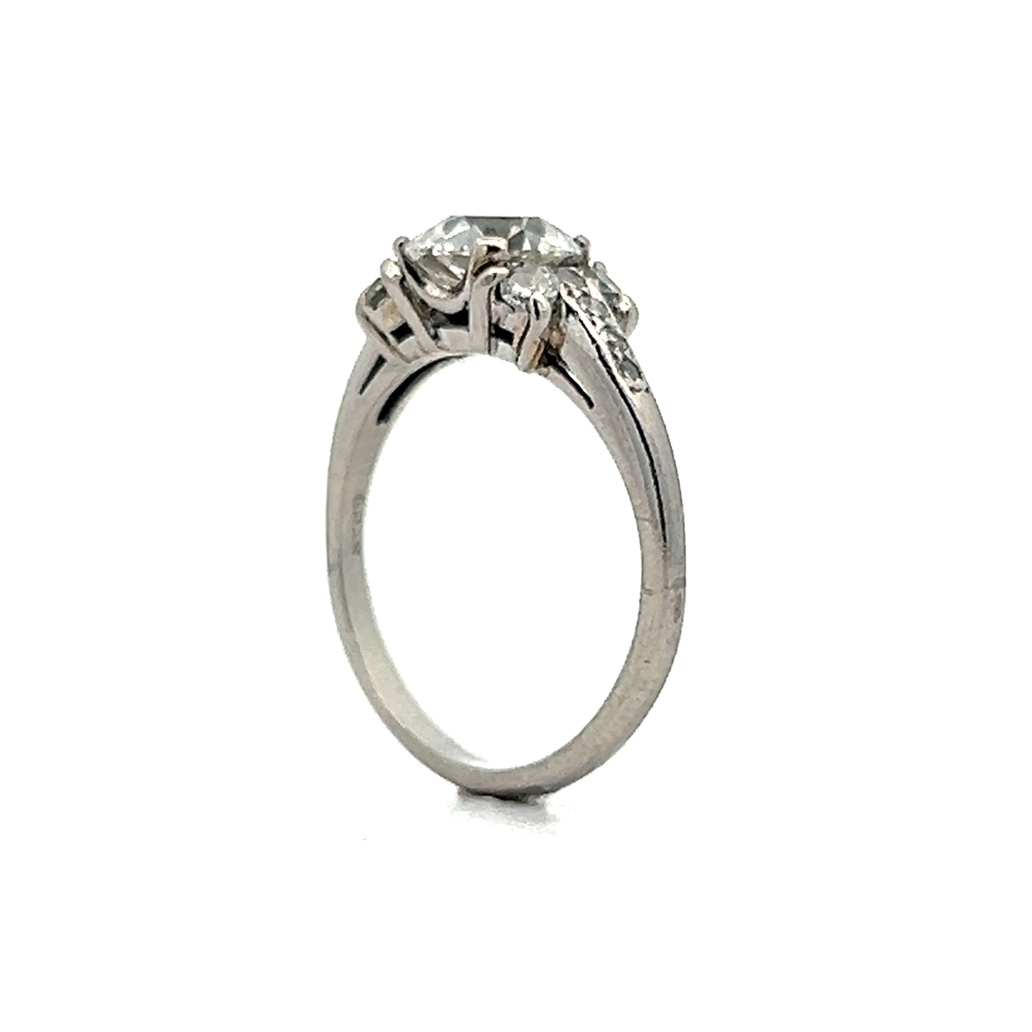 1.26 Vintage Old European Diamond Engagement Ring in Platinum