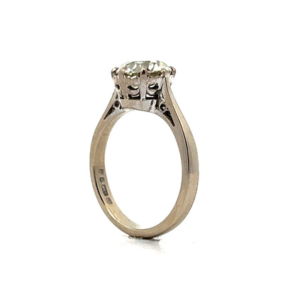 1.66 Old European Diamond Engagement Ring in White Gold