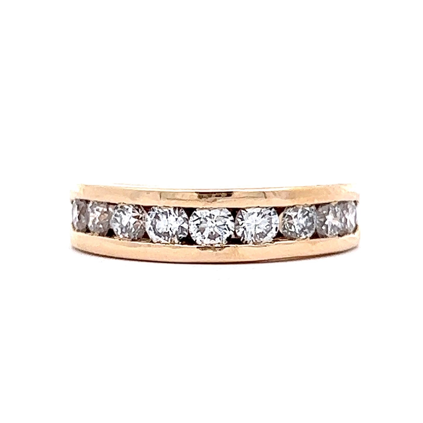 1.08 Channel Set Diamond Wedding Band in 14k Yellow Gold