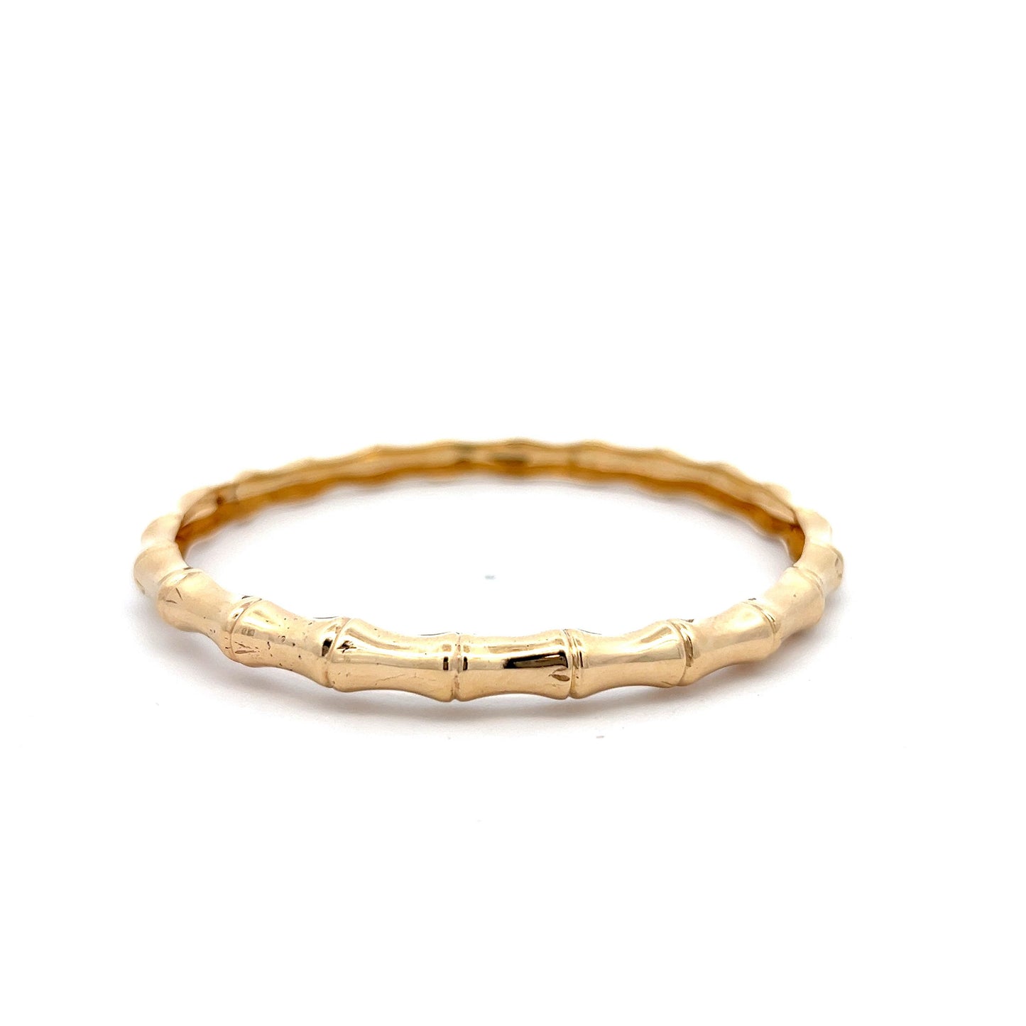 Textured Bamboo Bangle Bracelet in 14k Yellow Gold