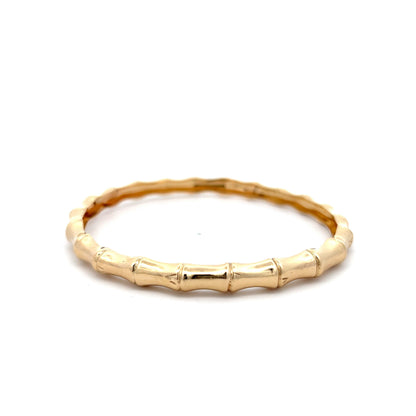 Textured Bamboo Bangle Bracelet in 14k Yellow Gold