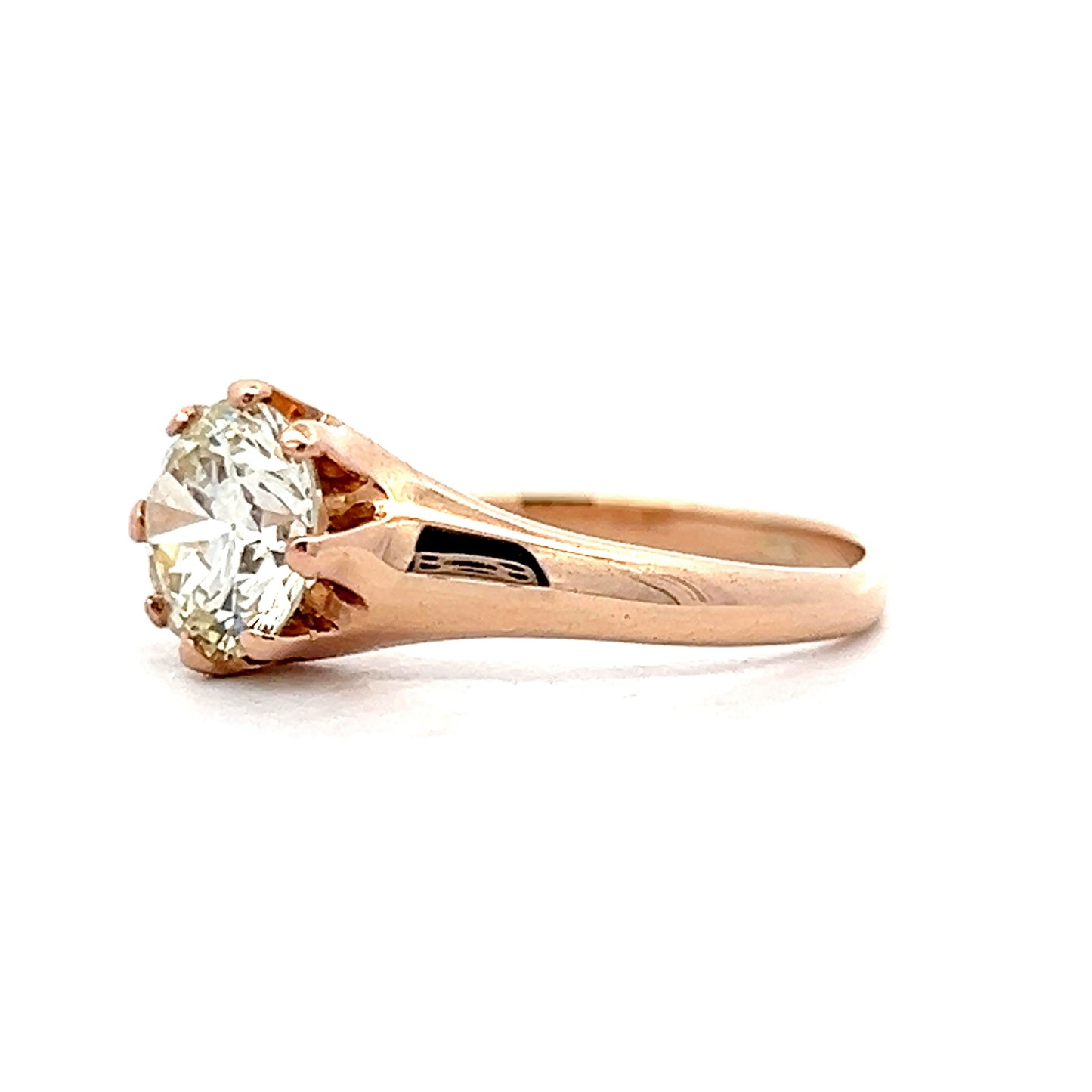 1.26 Old European Diamond Engagement Ring in Rose Gold