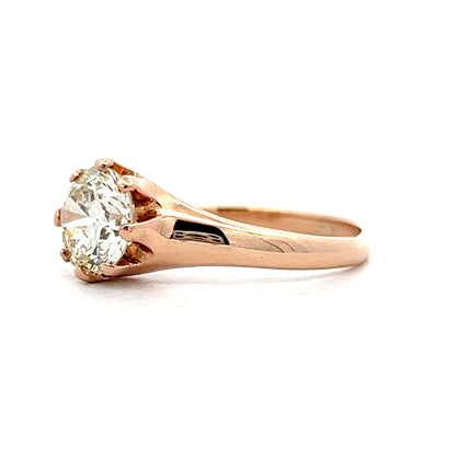 1.26 Old European Diamond Engagement Ring in Rose Gold