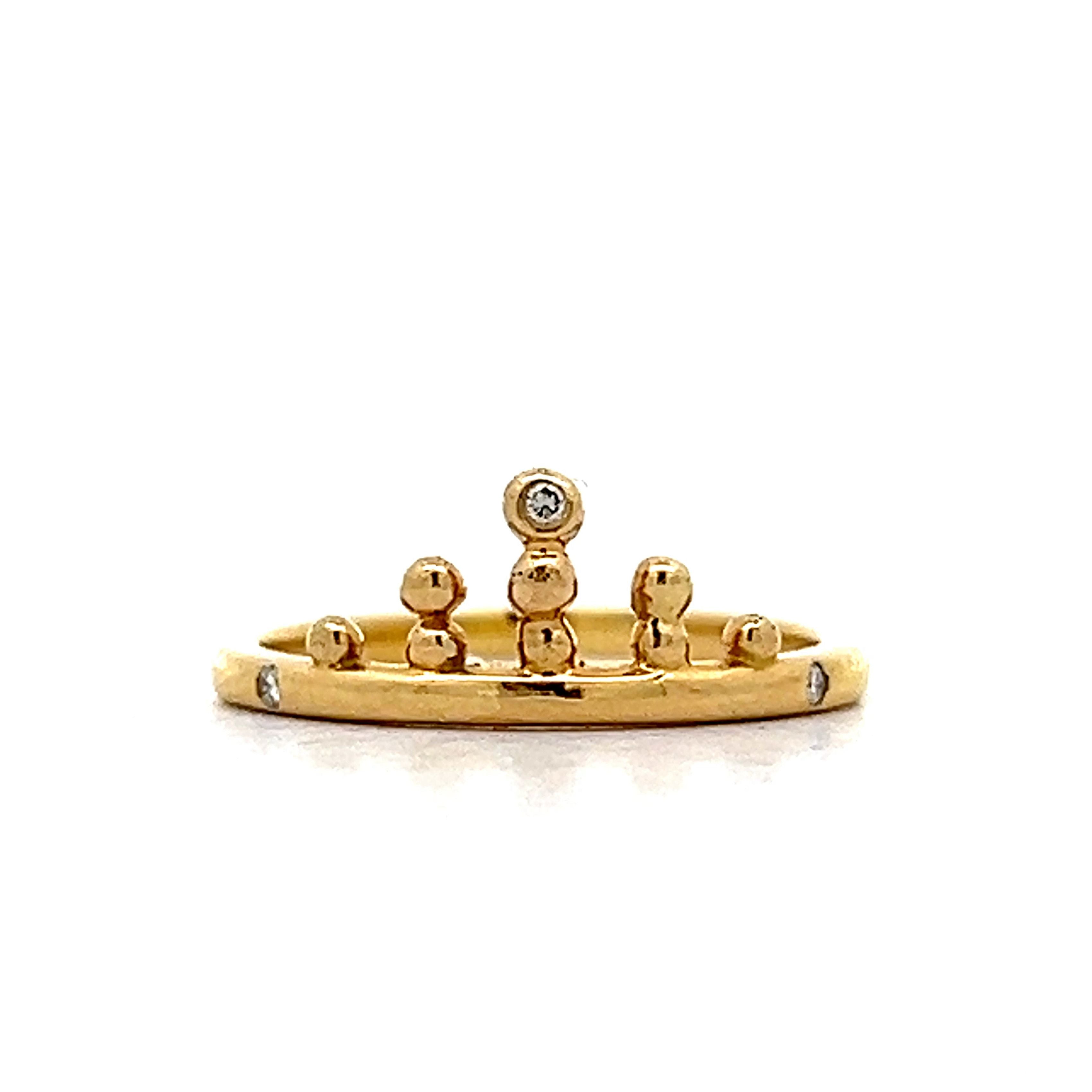 .02 Round Diamond Stacking Ring in Yellow Gold – Filigree Jewelers