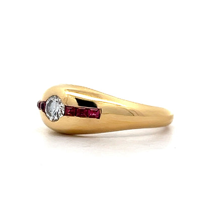 .20 Diamond & Ruby Ring in 18k Yellow Gold