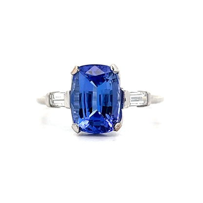 2.72 Cushion Cut Tanzanite Engagement Ring in 14k White Gold