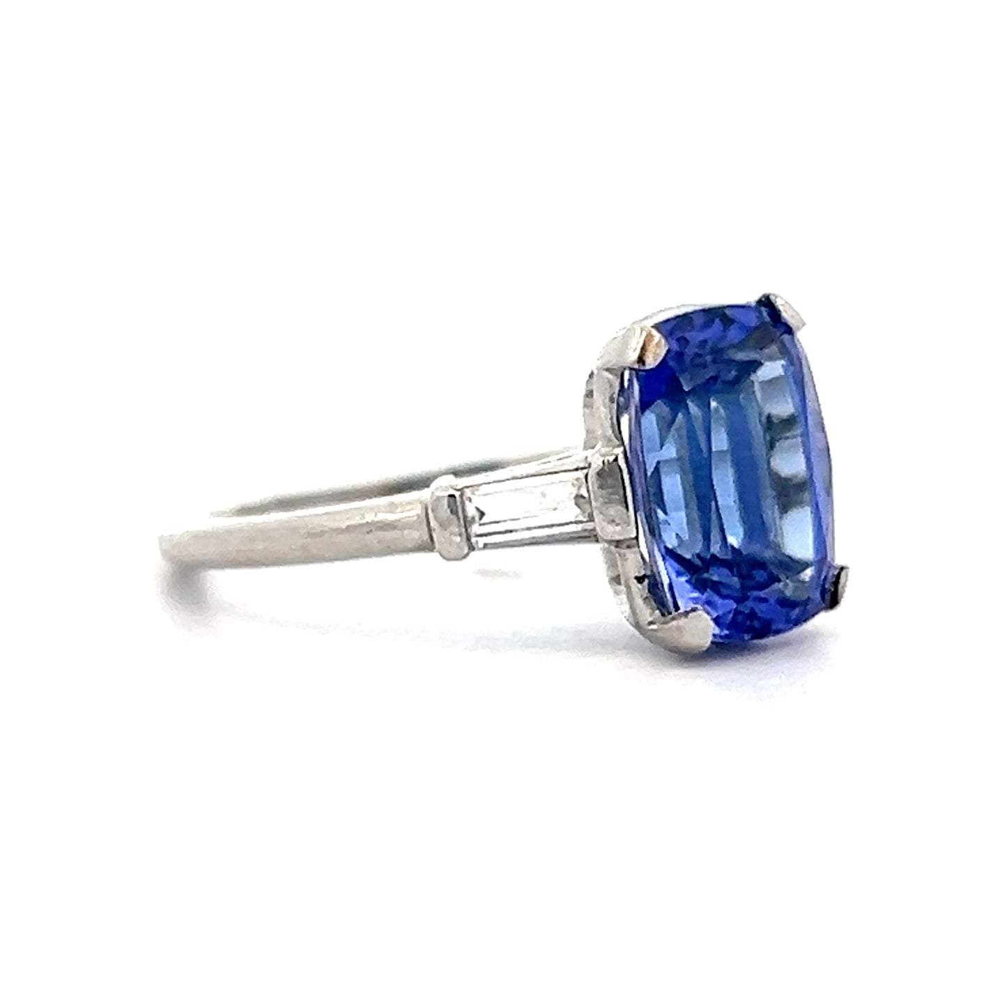 2.72 Cushion Cut Tanzanite Engagement Ring in 14k White Gold