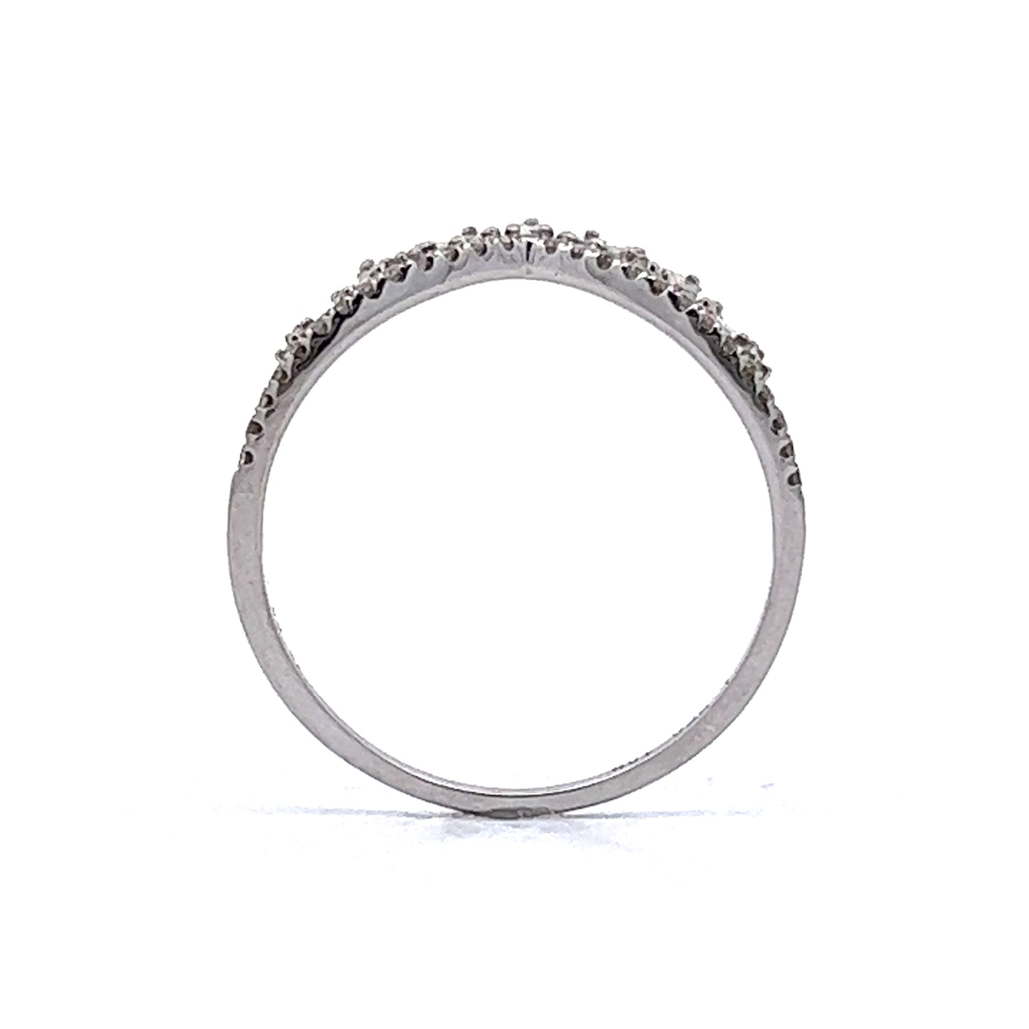 .44 Baguette Diamond Contoured Wedding Band in 18k White Gold