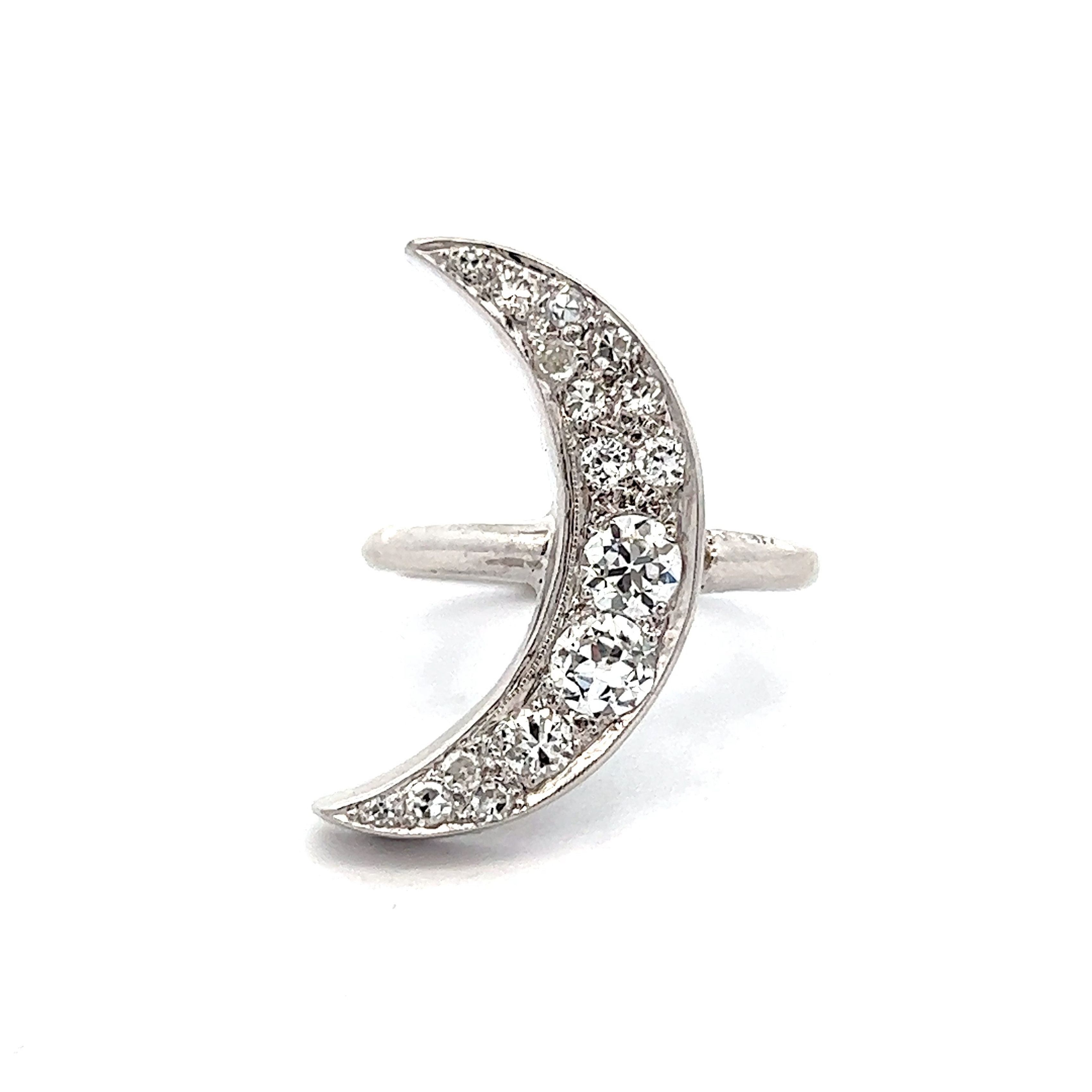 White Gold Finish hotsell Crescent Bleeding Moon