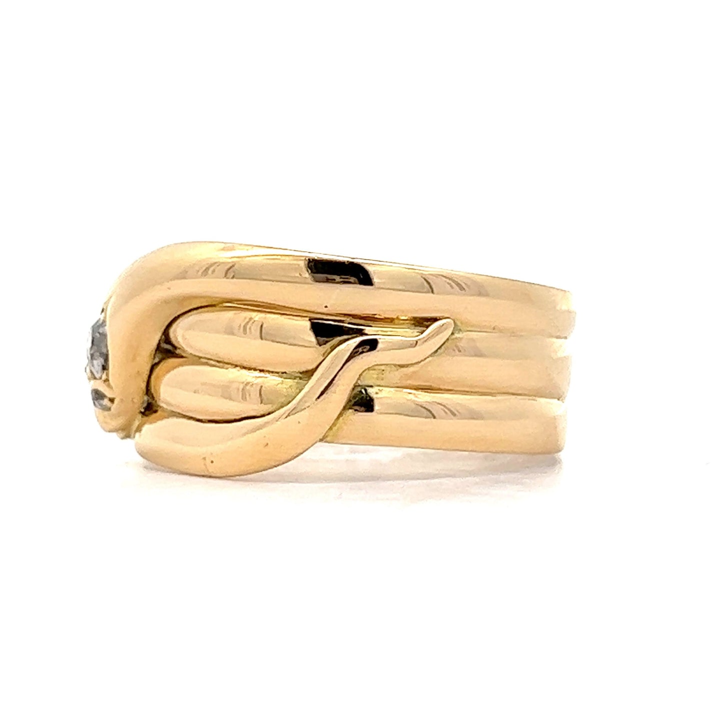 Antique Victorian Men's Snake Ring in 18k Yellow Gold
