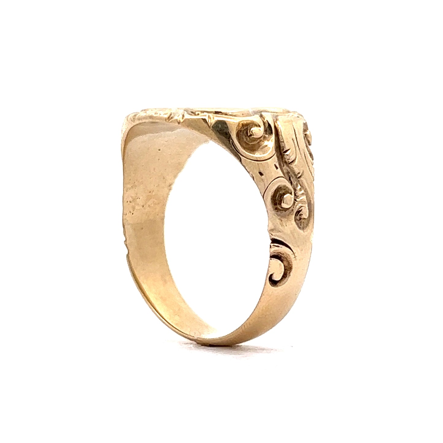 Victorian 14K Yellow Gold Shield Signet Ring