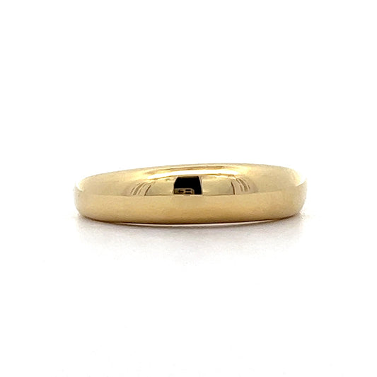 Minimalist Domed Right Hand Stacking Ring in Yellow Gold