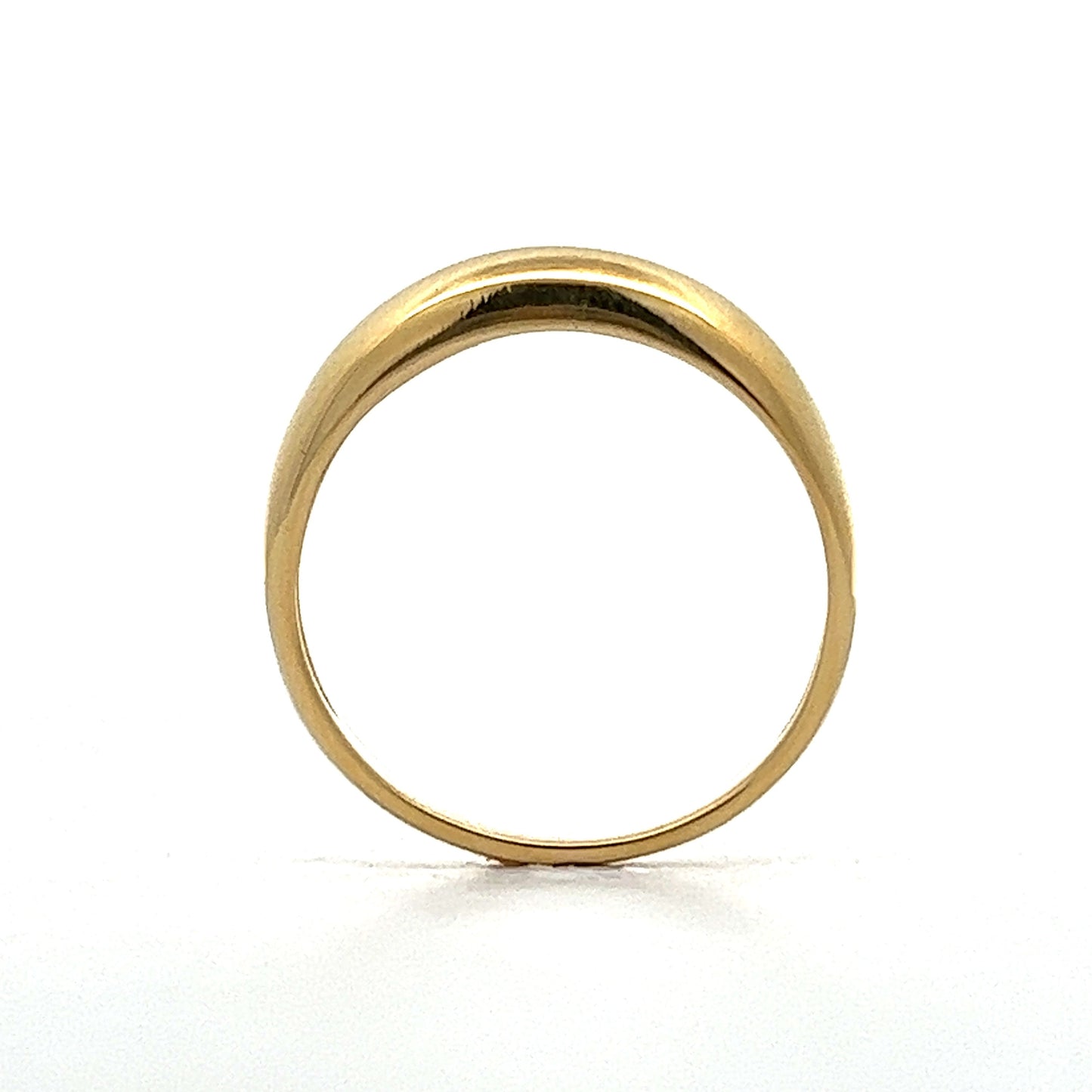 Minimalist Domed Right Hand Stacking Ring in Yellow Gold