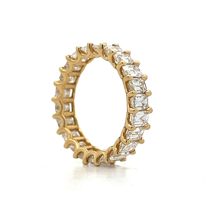 4.14 Emerald Cut Diamond Eternity Stacking Ring in Yellow Gold