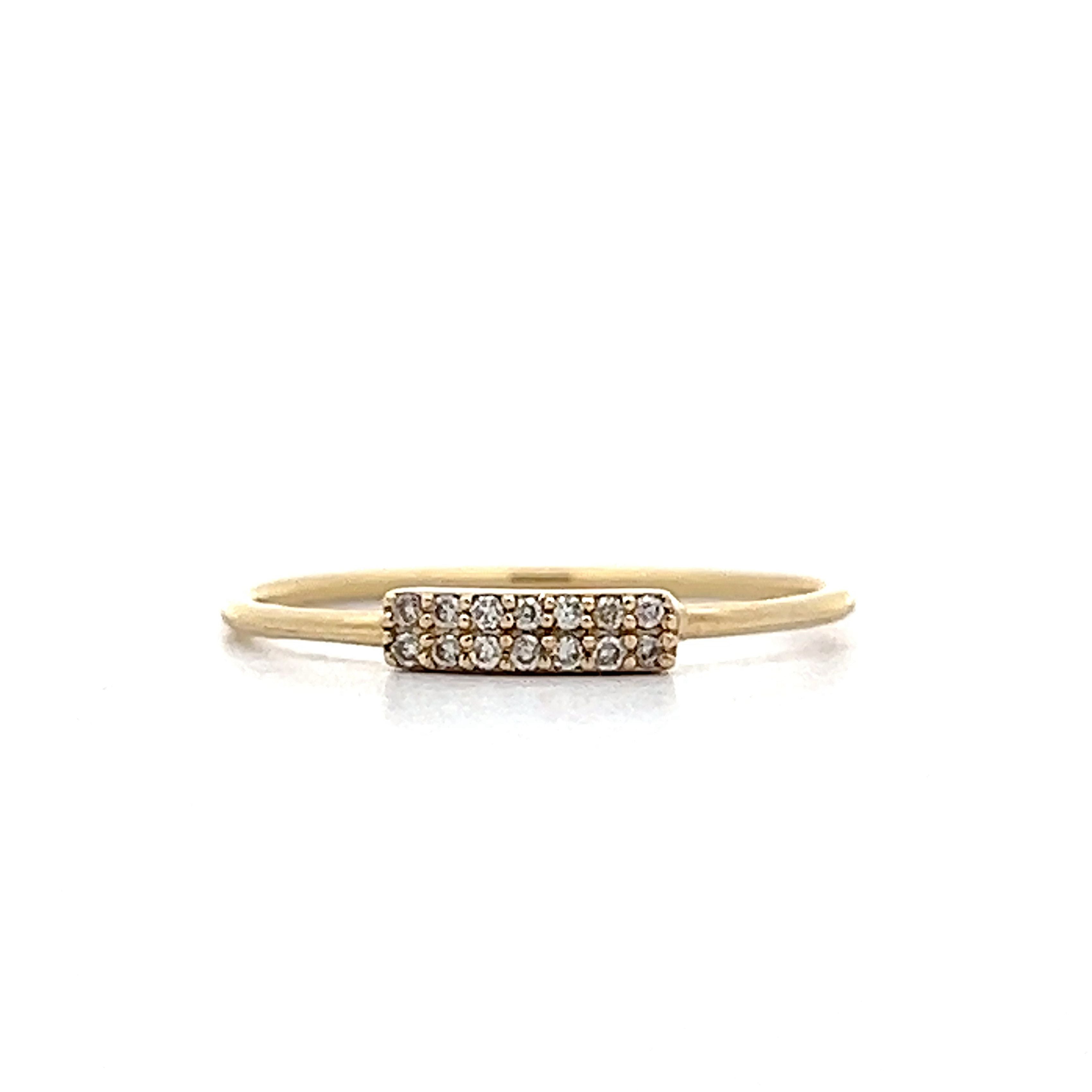 .06 Diamond Stackable Pave Ring in Yellow Gold – Filigree Jewelers