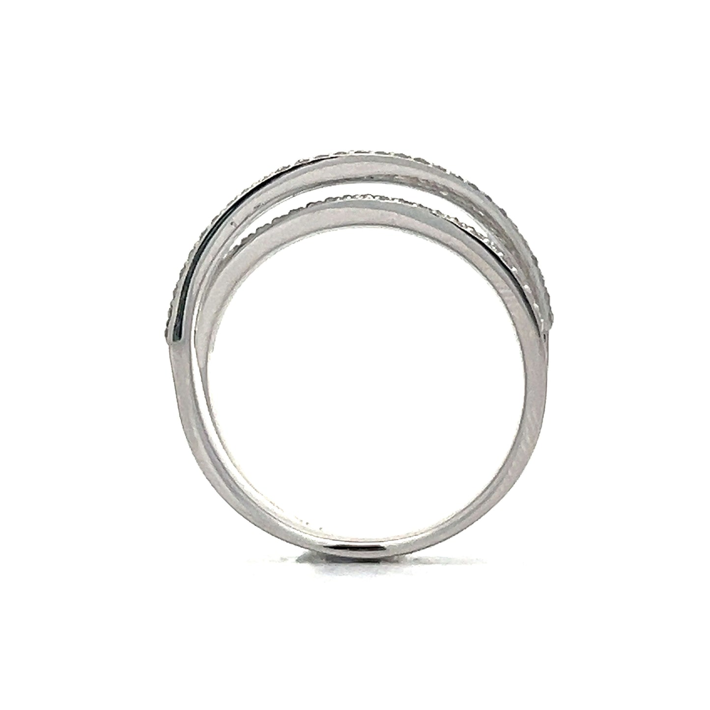 .54 Diamond Pave Cocktail Ring in 14k White Gold