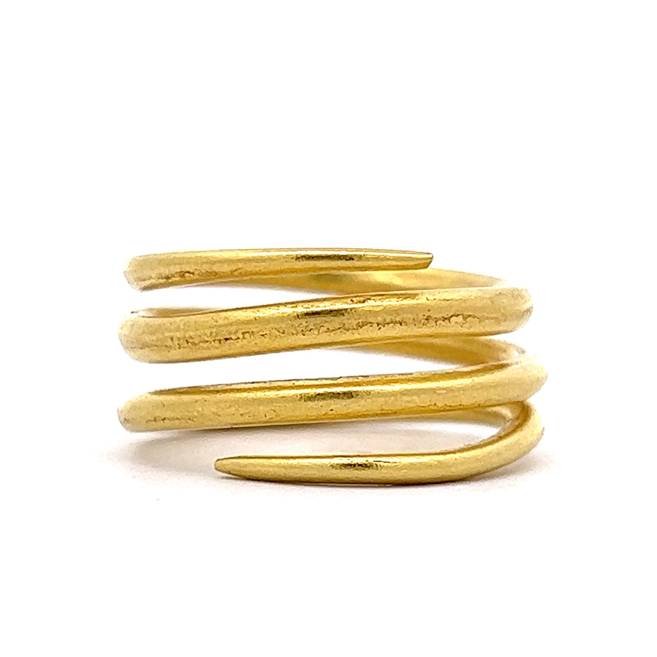 Coiled Snake Right Hand Ring in 20k Yellow Gold - Filigree Jewelers