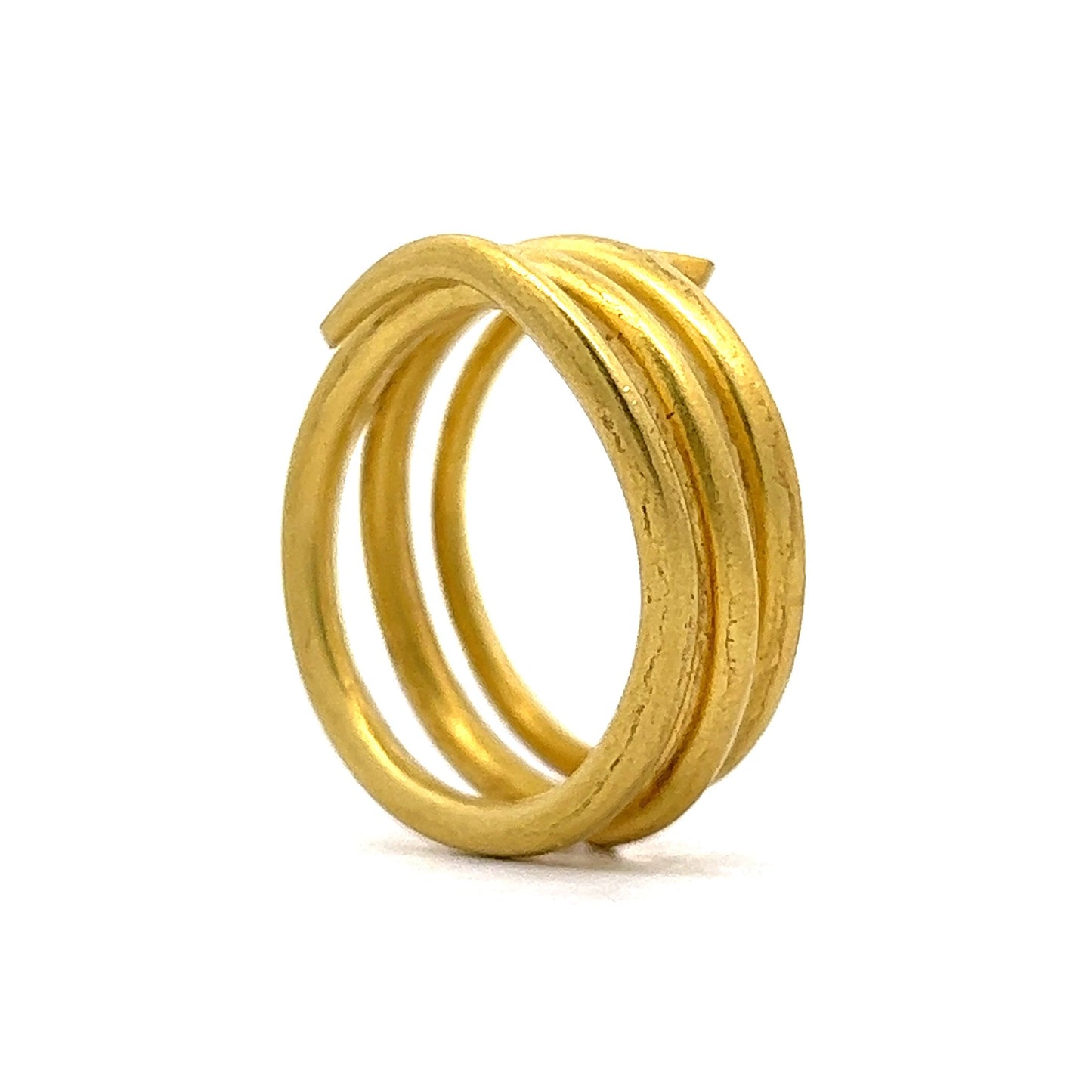 Coiled Snake Right Hand Ring in 20k Yellow Gold