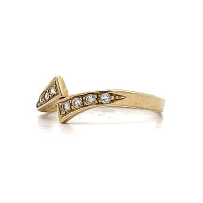 .12 Diamond Bypass Stackable Band in 14k Yellow Gold