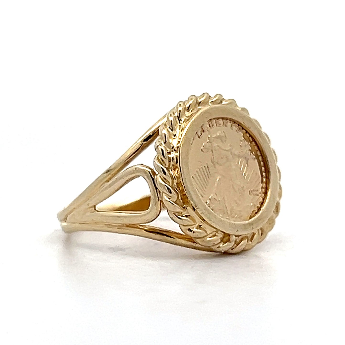 1924 Replica Gold Coin Ring in 10k Yellow Gold