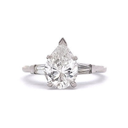 2.25 Pear Diamond Engagement Ring in Platinum