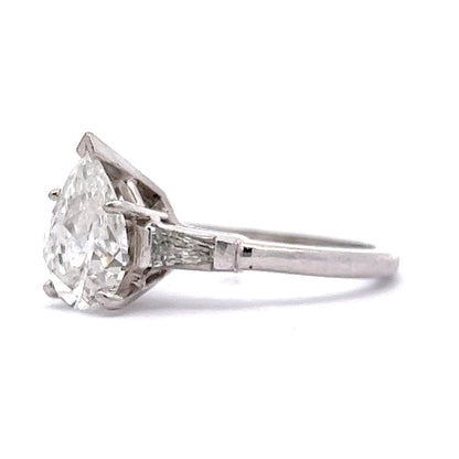 2.25 Pear Diamond Engagement Ring in Platinum