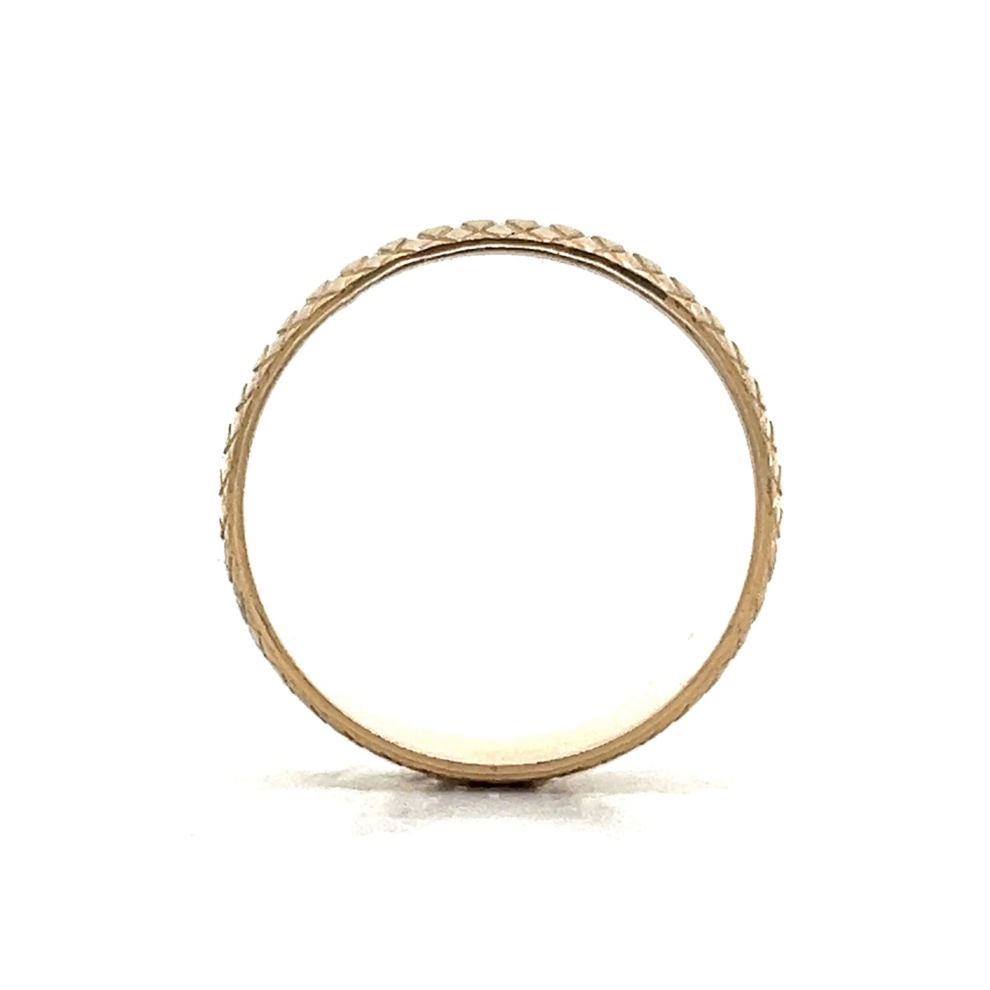 Vintage Circular Engraved Wedding Band in 14k Yellow Gold