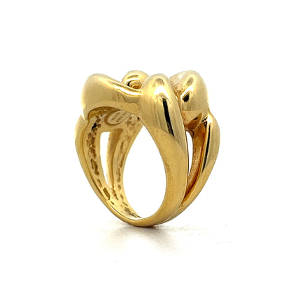 Classic Knotted Cocktail Ring in 14k Yellow Gold