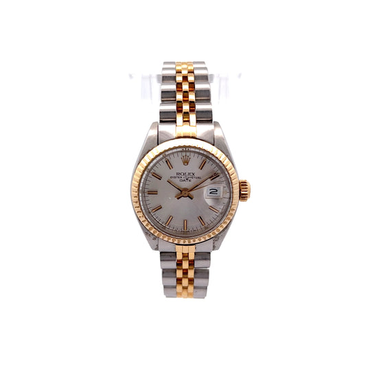 Rolex Ladies Date Two-Tone Jubilee 26mm Silver Dial 69173