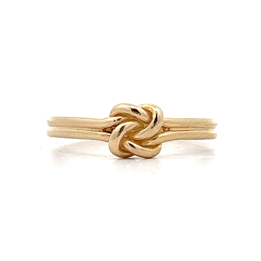 Simple Knotted Stacking Ring in 14k Yellow Gold