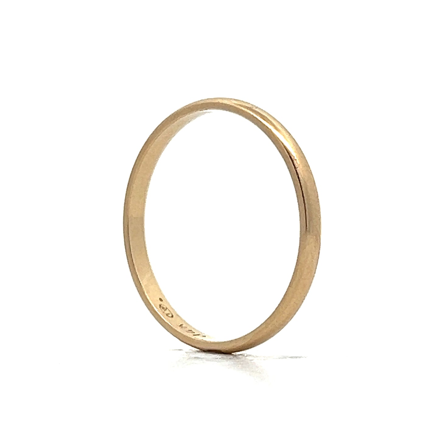 2mm Simple Plain Wedding Band in 14k Yellow Gold