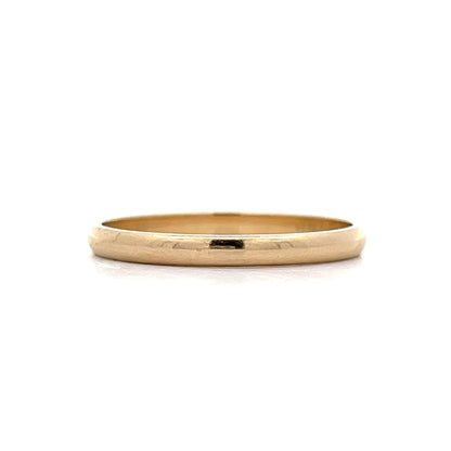 2mm Simple Plain Wedding Band in 14k Yellow Gold