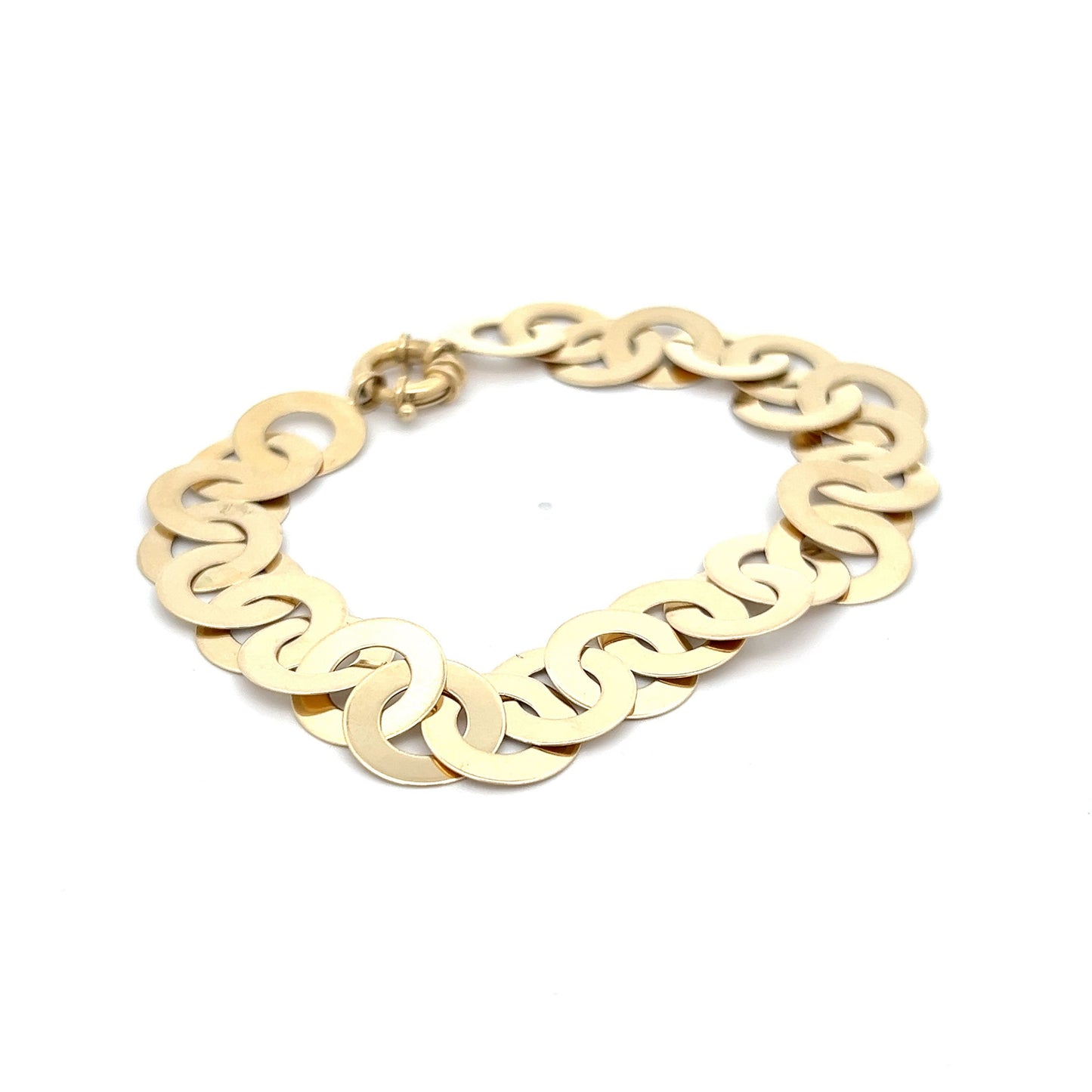 Interlocking Disc Bracelet in 14k Yellow Gold