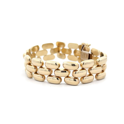 Panther Link Bracelet in 14k Yellow Gold