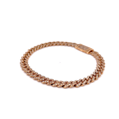 2.19 Pave Round Brilliant Diamond Bracelet in 14k Yellow Gold