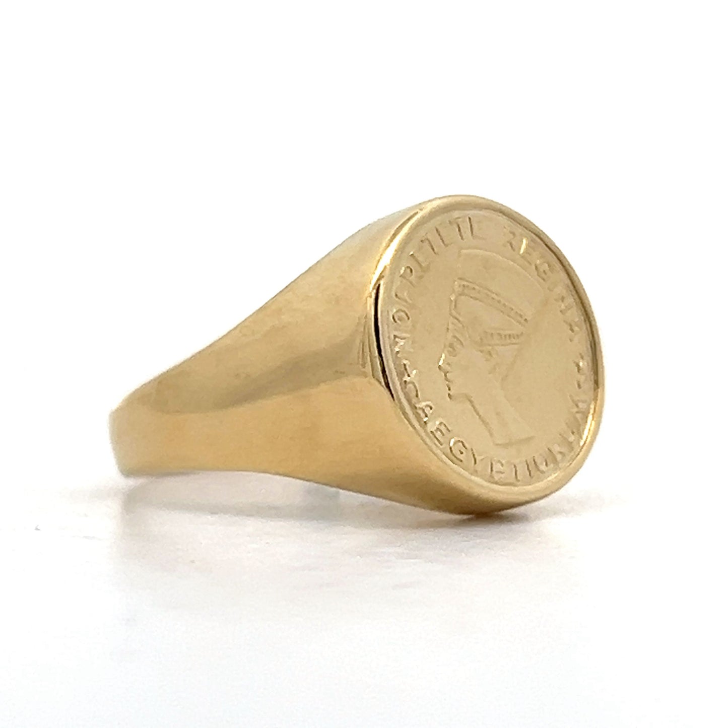 Nefertiti Coin Ring in 18k Yellow Gold