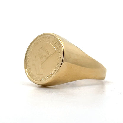 Nefertiti Coin Ring in 18k Yellow Gold