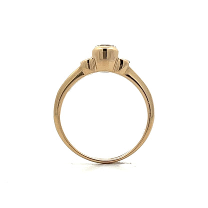 .38 Bezel Three Stone Engagement Ring in Yellow Gold