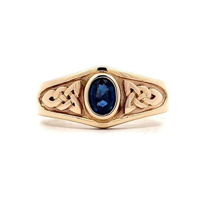 .64 Men's Bezel Sapphire Ring in 14k Yellow Gold