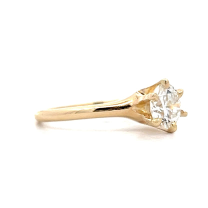 .90 Victorian Solitaire Engagement Ring in Yellow Gold