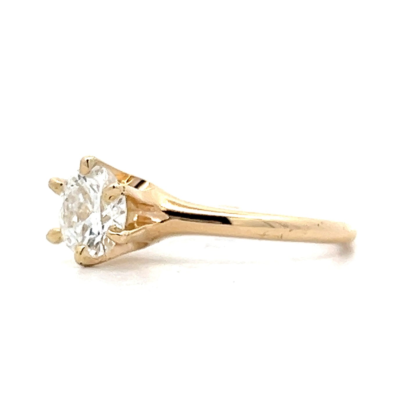 .90 Victorian Solitaire Engagement Ring in Yellow Gold