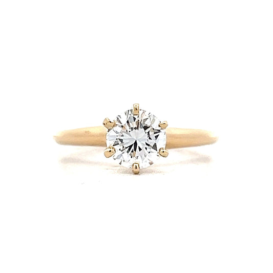 1.00 Victorian Diamond Solitaire Engagement Ring in Yellow Gold
