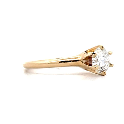 1.00 Victorian Diamond Solitaire Engagement Ring in Yellow Gold